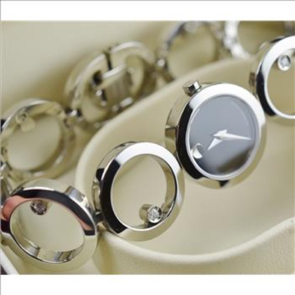 Great gift! Movado Ono Diamond Stainless Steal Watch. Poshmark authentication.